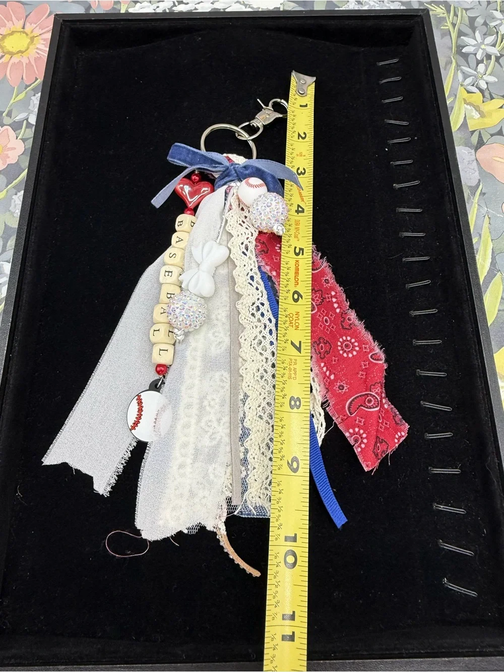 👑Adorned Crown Jewelry purse bag charm keychain baseball fabric tassel